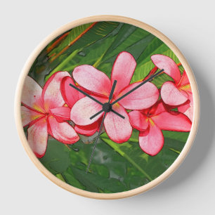 Horloge Plumerias