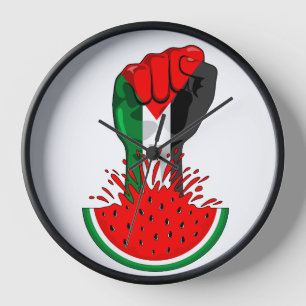 Horloge Poing de résistance palestinienne sur le symbole d
