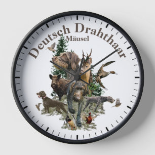 Horloge Pointeur À poils durs allemand