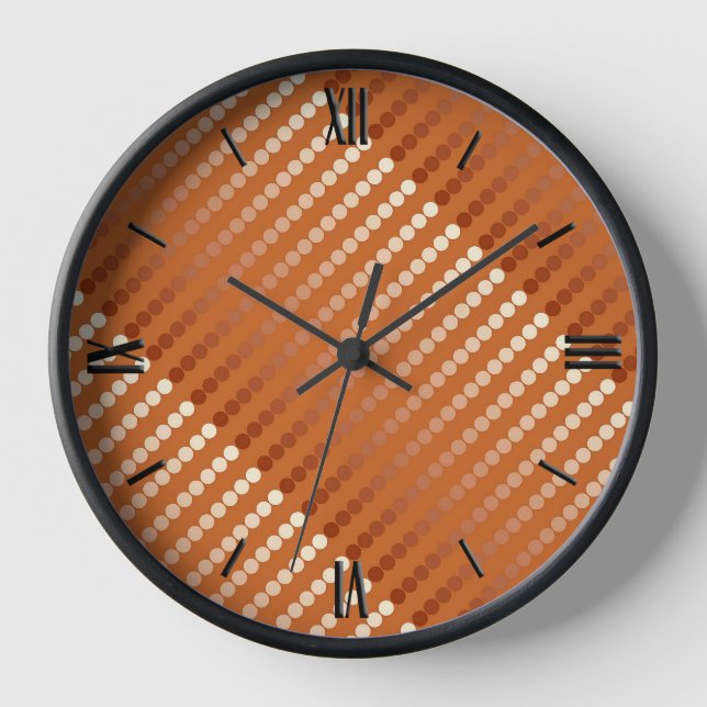 Horloge Points satinés - rouille et cuivre (Recto)
