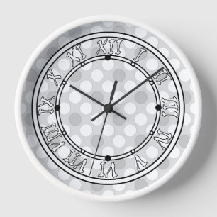 Horloge Pois gris clair à la mode