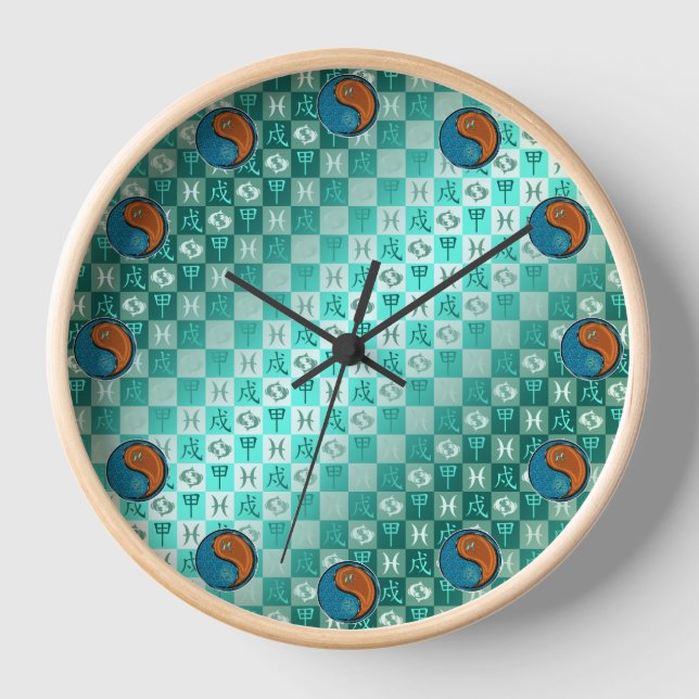 Horloge Poissons & Chien de Bois (Recto)