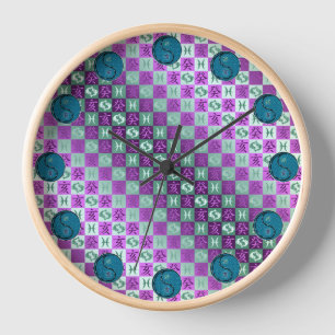 Horloge Poissons & Coq d'eau