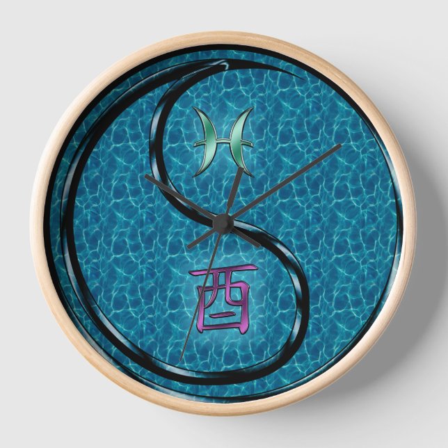 Horloge Poissons & Coq d'eau (Recto)