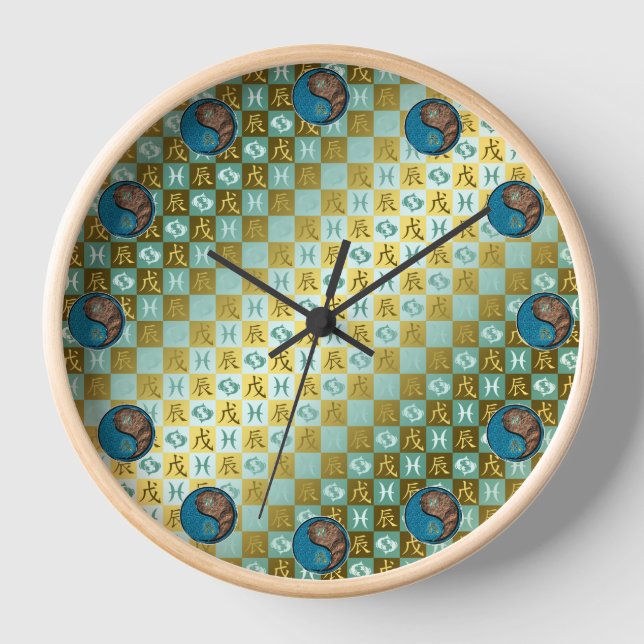 Horloge Poissons & Dragon de Terre (Recto)