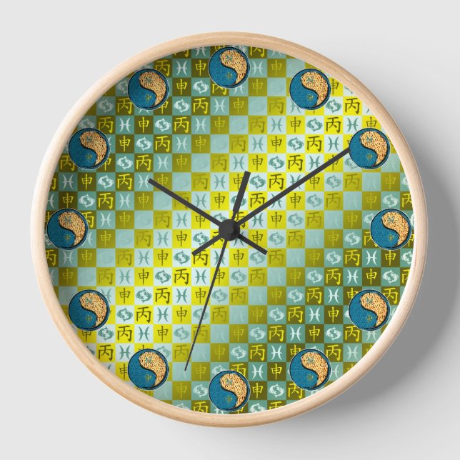 Horloge Poissons & Singe de feu (Recto)