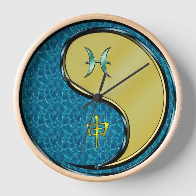 Horloge Poissons & Singe de métal (Recto)