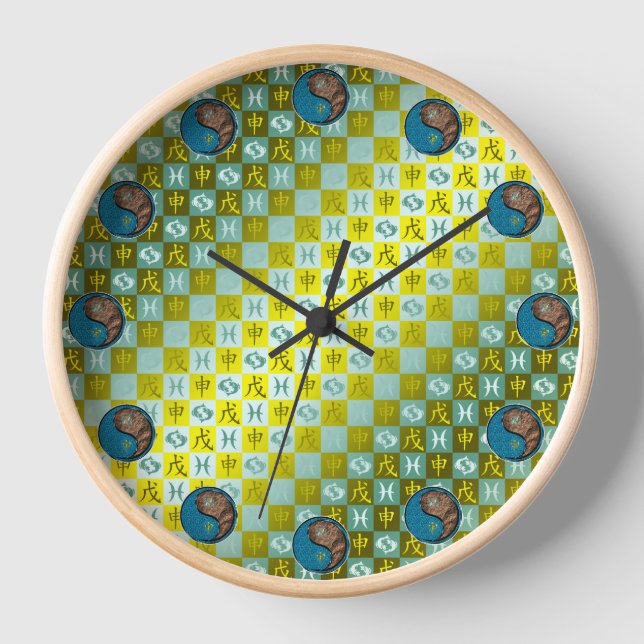 Horloge Poissons & Singe de terre (Recto)