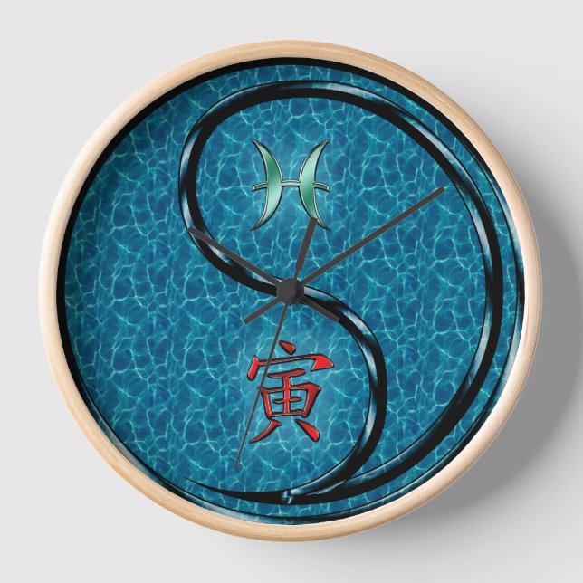 Horloge Poissons & Tigre d'eau (Recto)