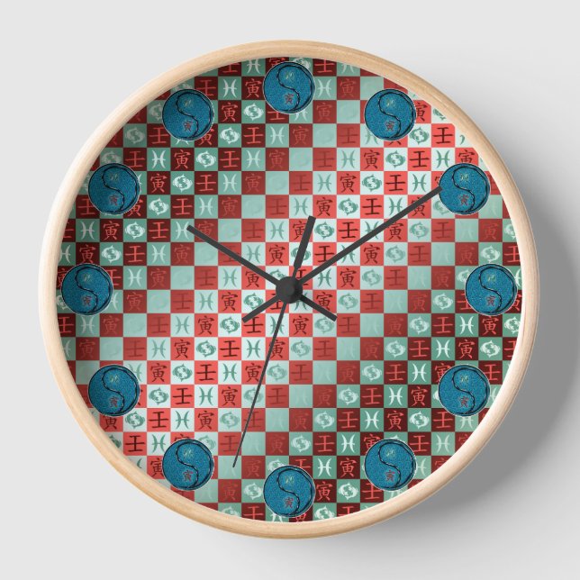 Horloge Poissons & Tigre d'eau (Recto)