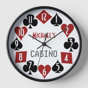 Horloge Poker Room Casino Convient Nom personnalisable Tex