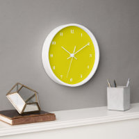 Police de l'horloge murale jaune Couleurs et chiff
