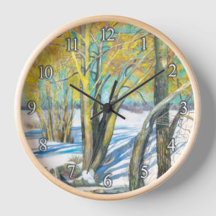 Horloge pont en hiver