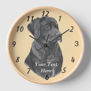 Horloge portrait de black labrador dog