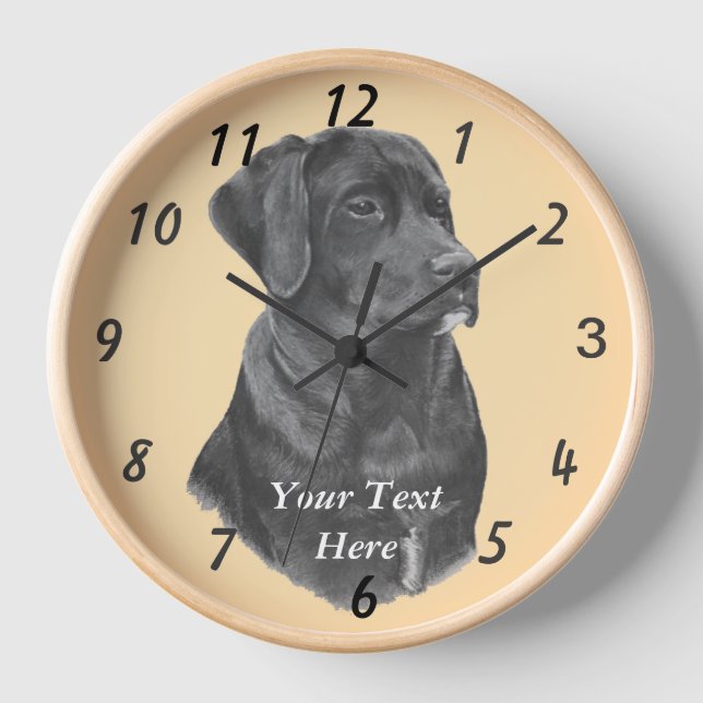Horloge portrait de black labrador dog (Recto)