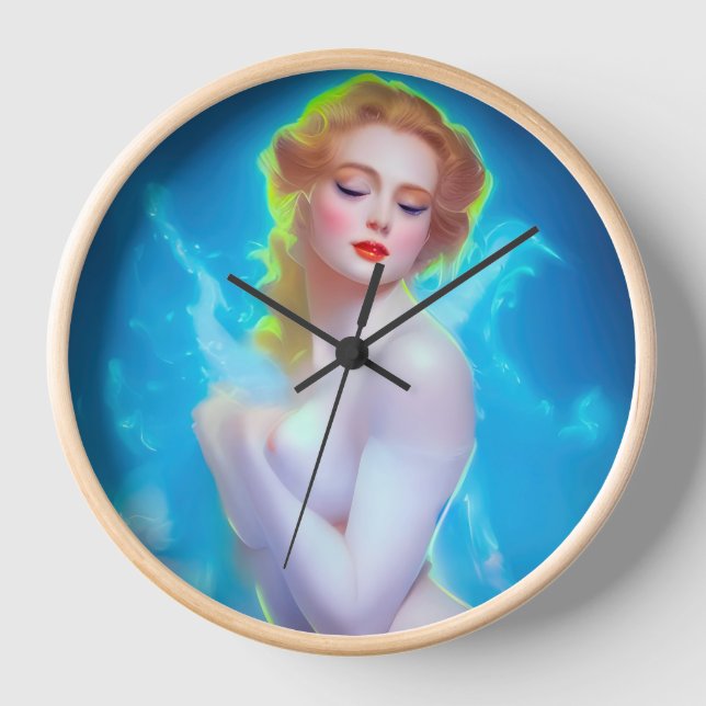 Horloge Portrait de déesse Ethereal - Imaginaire Surreal (Recto)