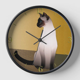 Horloge Portrait d'un chat siamois point seal