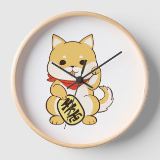 Horloge Pose Chat Shiba Inu Lucky