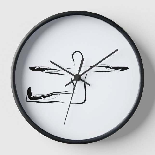 Horloge Pose de torsion de la colonne vertébrale Pilates - (Recto)