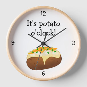 Horloge Potato O'Clock drôle de nourriture thème Grande ho