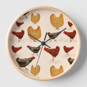 Horloge Poulets Agritourisme Cuisine mignonne