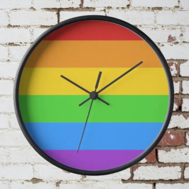 Horloge Pride Time : Drapeau Arc-en-Ciel (Créateur téléchargé)