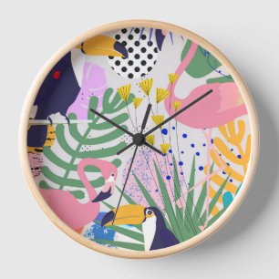Horloge Printemps tropical