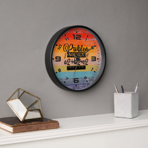 Horloge Professeur de mathématiques Retro Sunset
