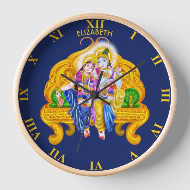 Horloge Psychedélique Krishna Radha Vigneshwara Hinduisme (Recto)