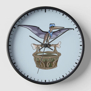 Horloge Pteranodon Portant Un Panier