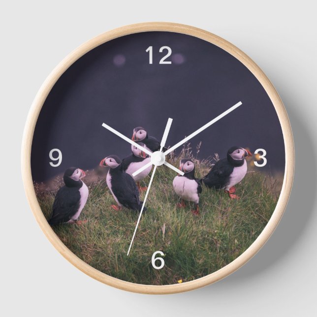 Horloge Puffins de l'Atlantique (Recto)