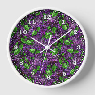 Horloge Purple Lilac - Fleur d'État du New Hampshire