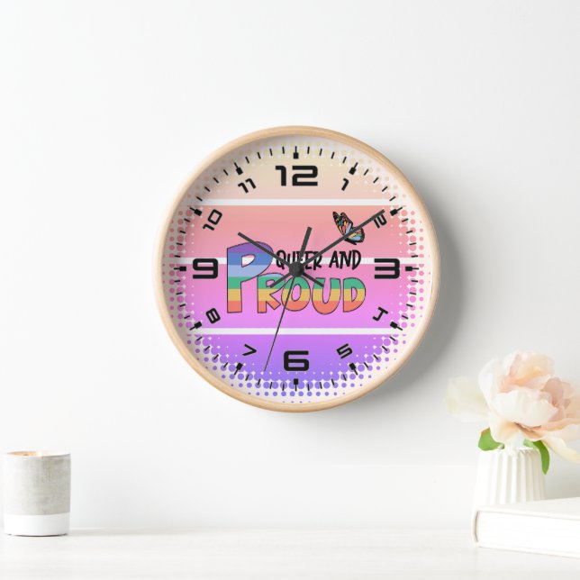 Horloge Rainbow Queer Et Fière (Maison)