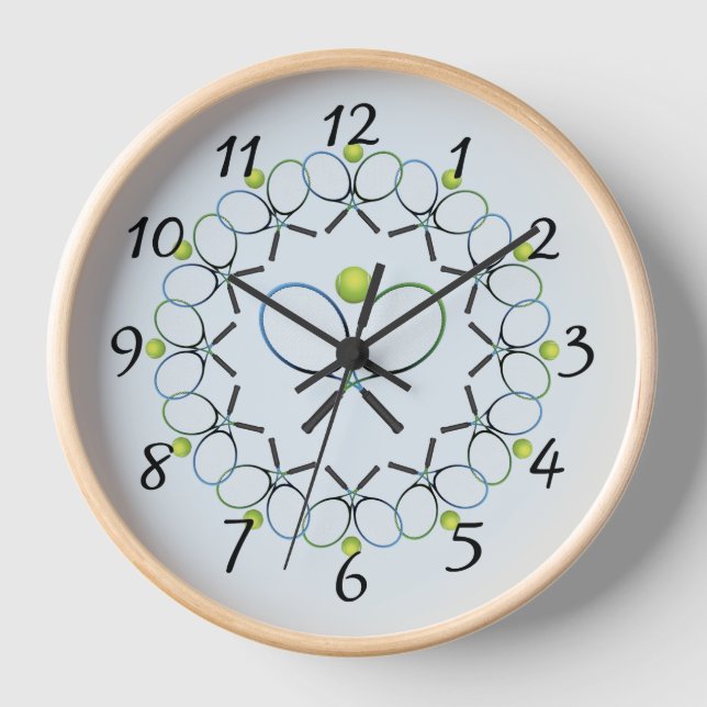 Horloge Raquettes de tennis 24h/24 (Recto)