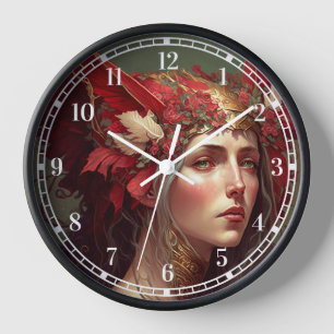 Horloge Red Valkyrie Femme Imaginaire Art