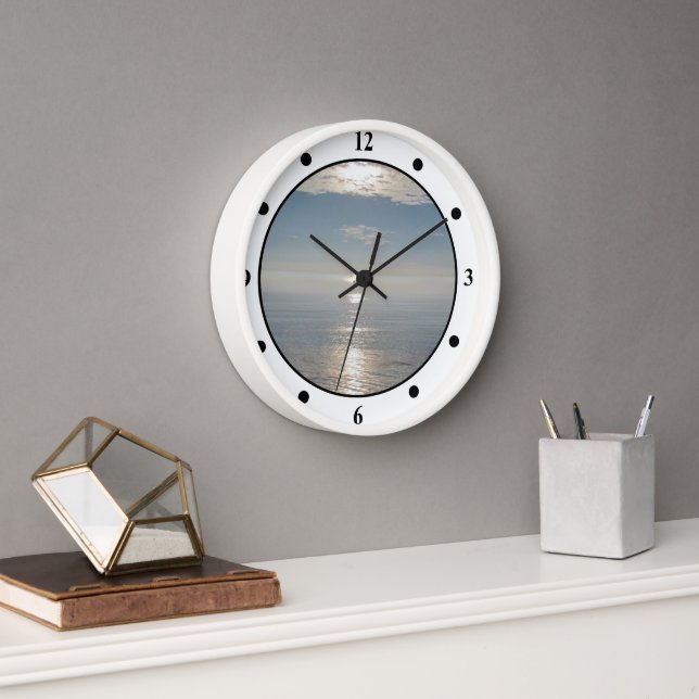 Horloge - Reflets du soleil sur l'océan (Bureau)