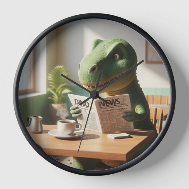 Horloge Reloj con diseño dinosaurio (Recto)