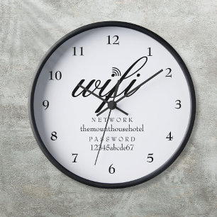 Horloge Réseau Wifi et Panneau de Mot de Passe Invité