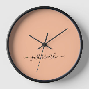Horloge Respire juste le yoga noir orange