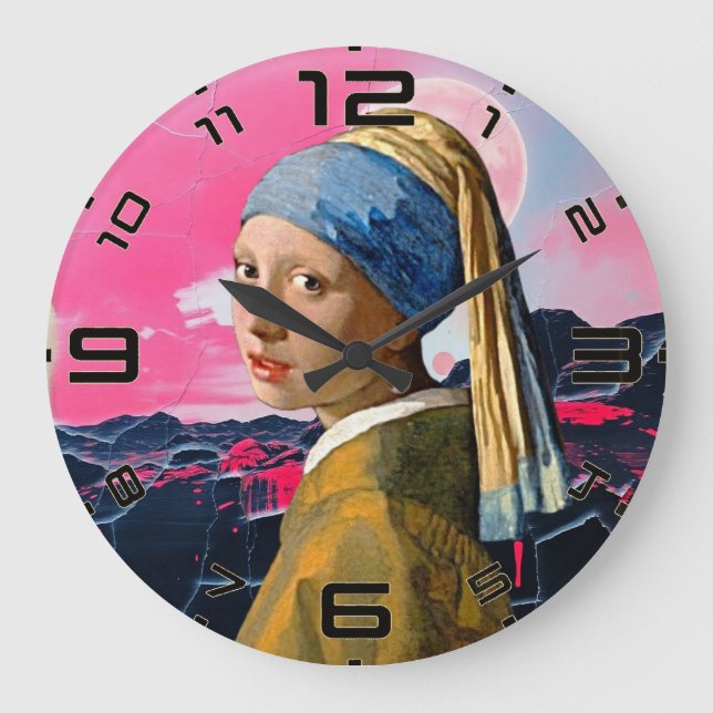 Horloge Rétro Artistique à Attitude Dorée (Recto)