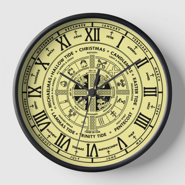 Horloge Retro Christian Wheel of the Year Clock (Recto)