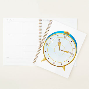 Horloge rétro d'alarme or avec réglage bleu