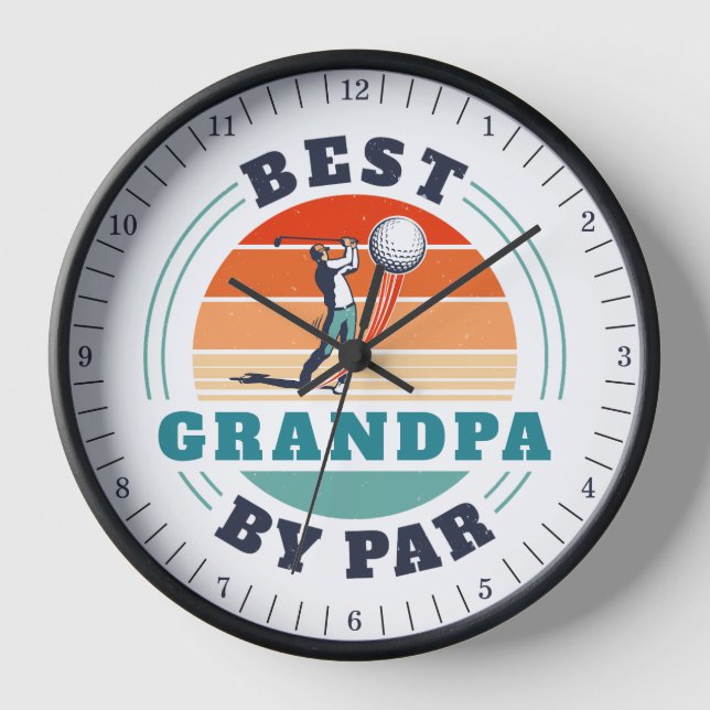 Horloge Retro Grand-père Anniversaire Retro Golf Grand-pèr (Recto)