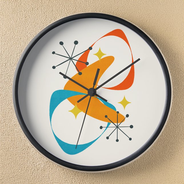 Horloge Retro Mid Century Espace atomique Age Abstrait 20 (Créateur téléchargé)