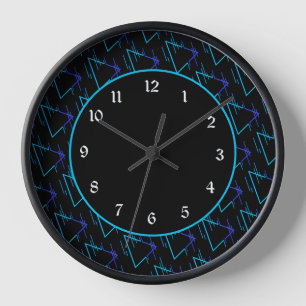 Horloge Retro Neon Motif géométrique 3