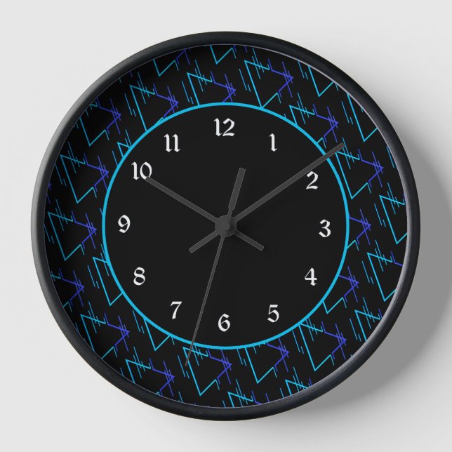 Horloge Retro Neon Motif géométrique 3 (Recto)