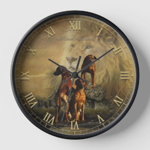 Horloge Rhodesian Ridgeback avec Lion