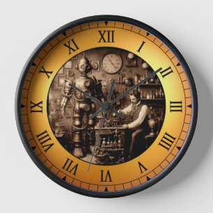 Horloge Robot mécanique Humanoïde Steampunk