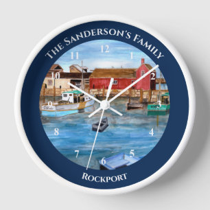 Horloge Rockport Harbour Massachusetts Nouvelle-Angleterre
