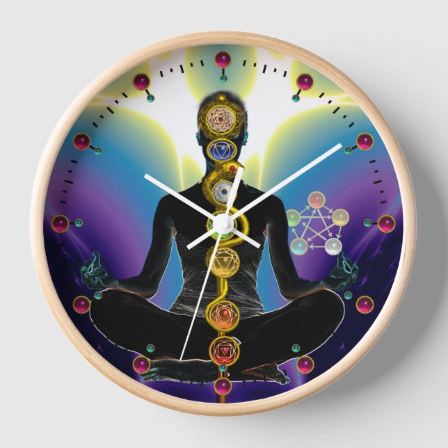 Horloge RODE D'ASCLEPIUS 7 CHAKRAS, YOGA LOTUS POSE violet (Recto)